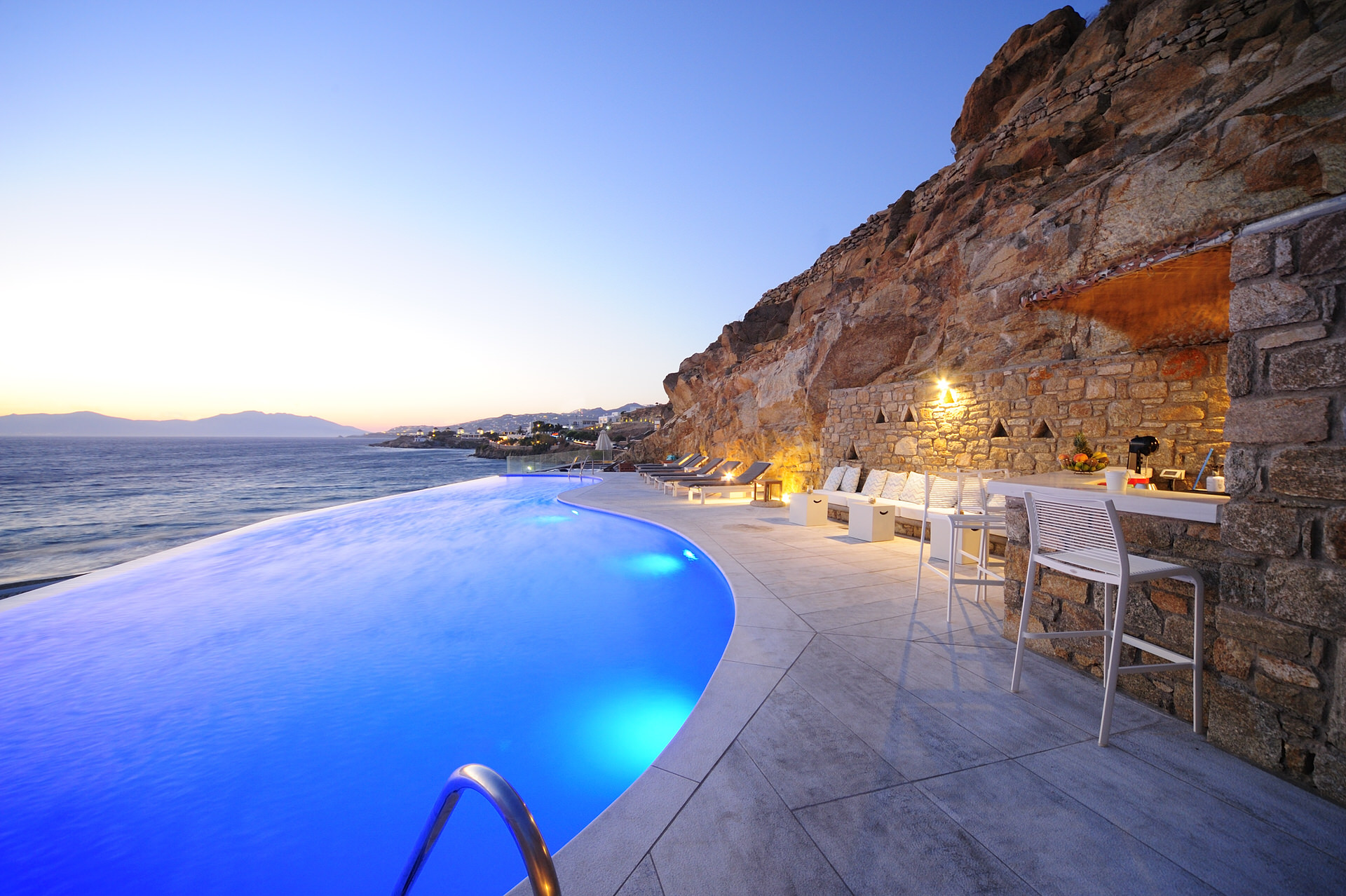 Infinity pool at Mykonos Beach Hotel